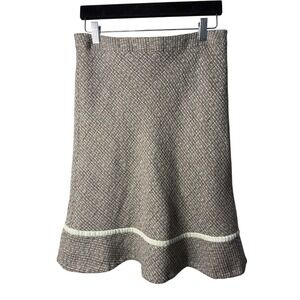 GAP Womens Size 4 Black White Tweed Wool Blend Midi Skirt Career Professional